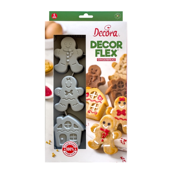 Silicone Mould - Gingerbread Man and House